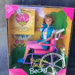 1996 Barbie Share A Smile Becky Doll And Wheelchair Special Ed Mattel 15761 New 