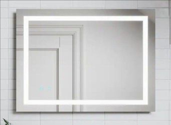 Toolkiss 30 in. W x 36 in. H LED Lighted Single Frameless Bathroom Mirror with Anti Fog Dimmable Vanity