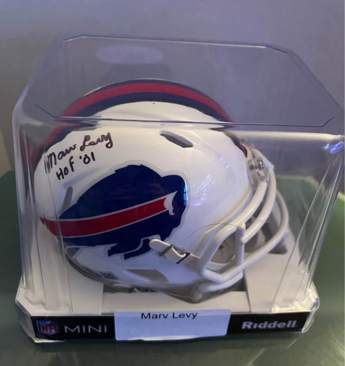 Marv Levy Signed Buffalo Bills Mini Helmet