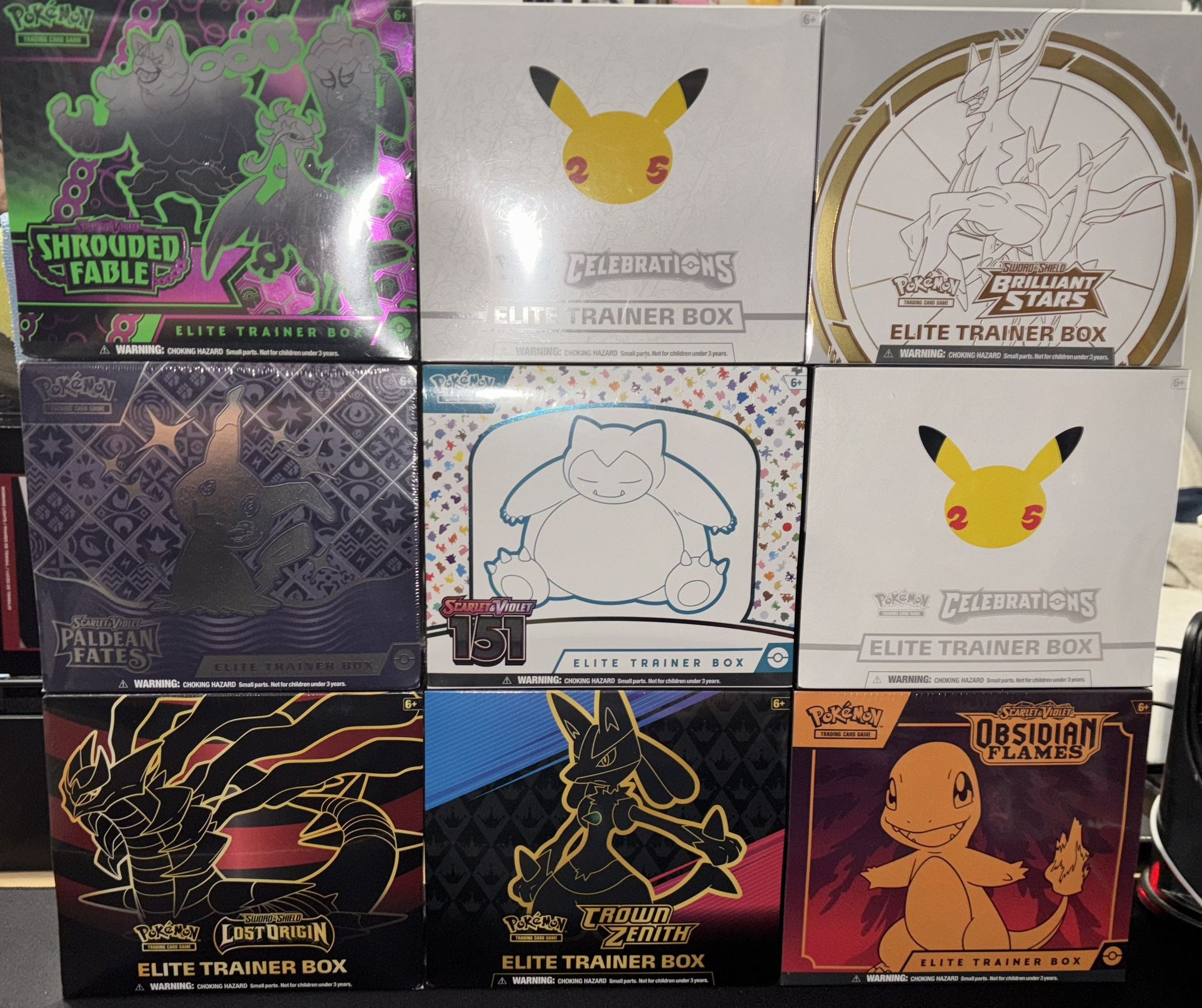 9 Pokemon ETB Collection