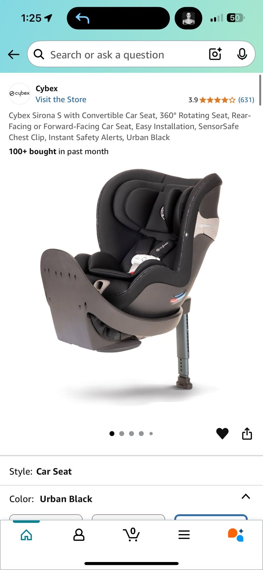 Convertible Car Seat, 360 Rotating Seat
