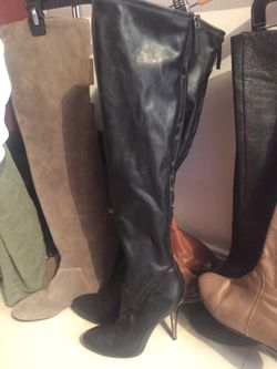 New Nine West black thigh high boots