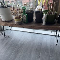 Wood Metal Leg Bench