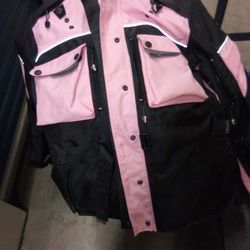 Pink And Black Riding Jacket