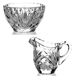 Crystal Creamer and Sugar Bowl by Gorham Crystal