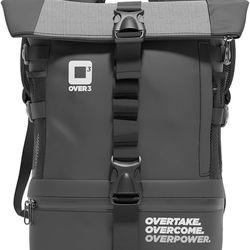 OVER3 Black Backpack Basketball Bag Sports Backpack with Shoe Holder