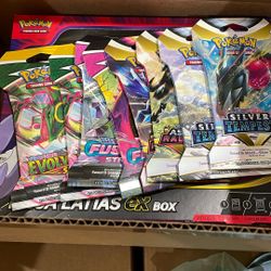 Pokemon sleeved packs-evolving skies, fusion strike, astral radiance, silver tempest