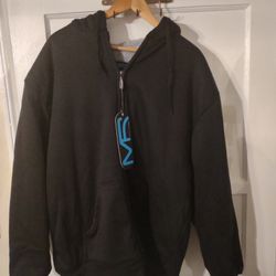 MACK RUSSO Men's Brand New Grey Fleece Hoodie Pullover Sweatshirt Large 