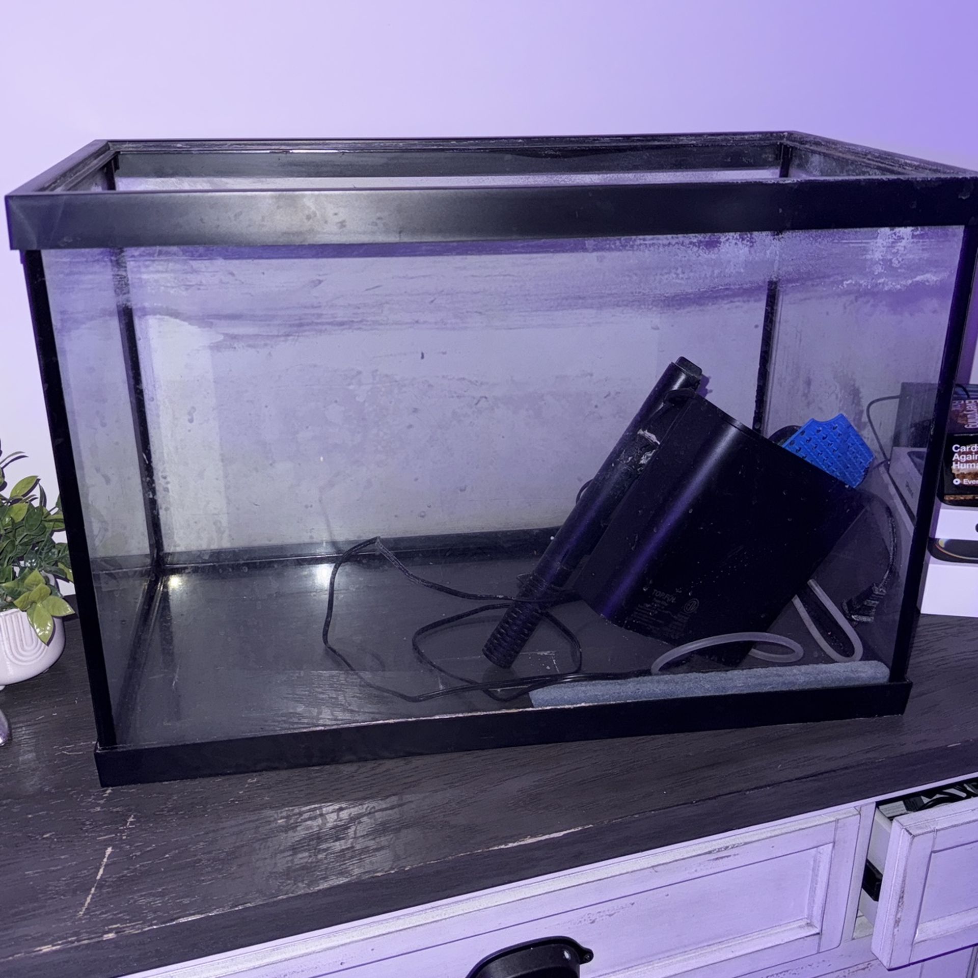 Empty 20 Gallon Fish Tank With Filter 