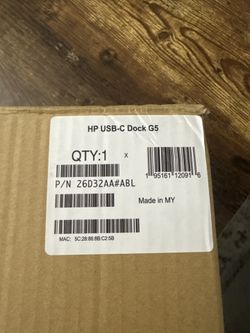 HP USB-C Dock G5 Docking Station with 120W AC Adapter (P/N 26D32AA#ABL / 5TW10AA#ABA)