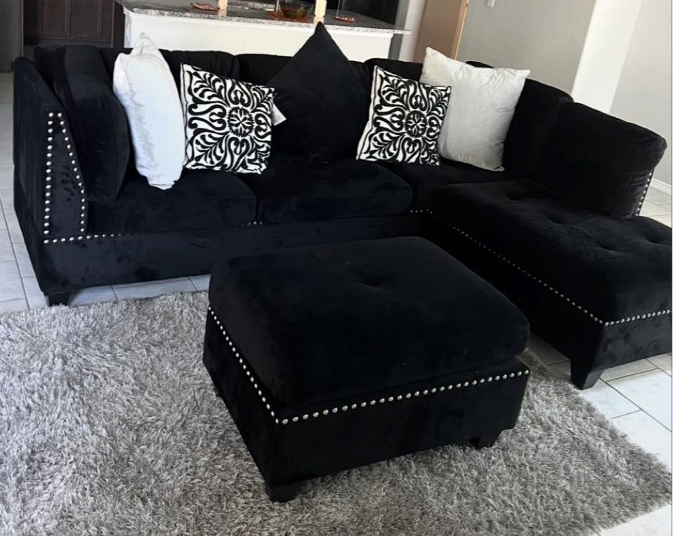 sectional couch , Bar stools & White twin size bed