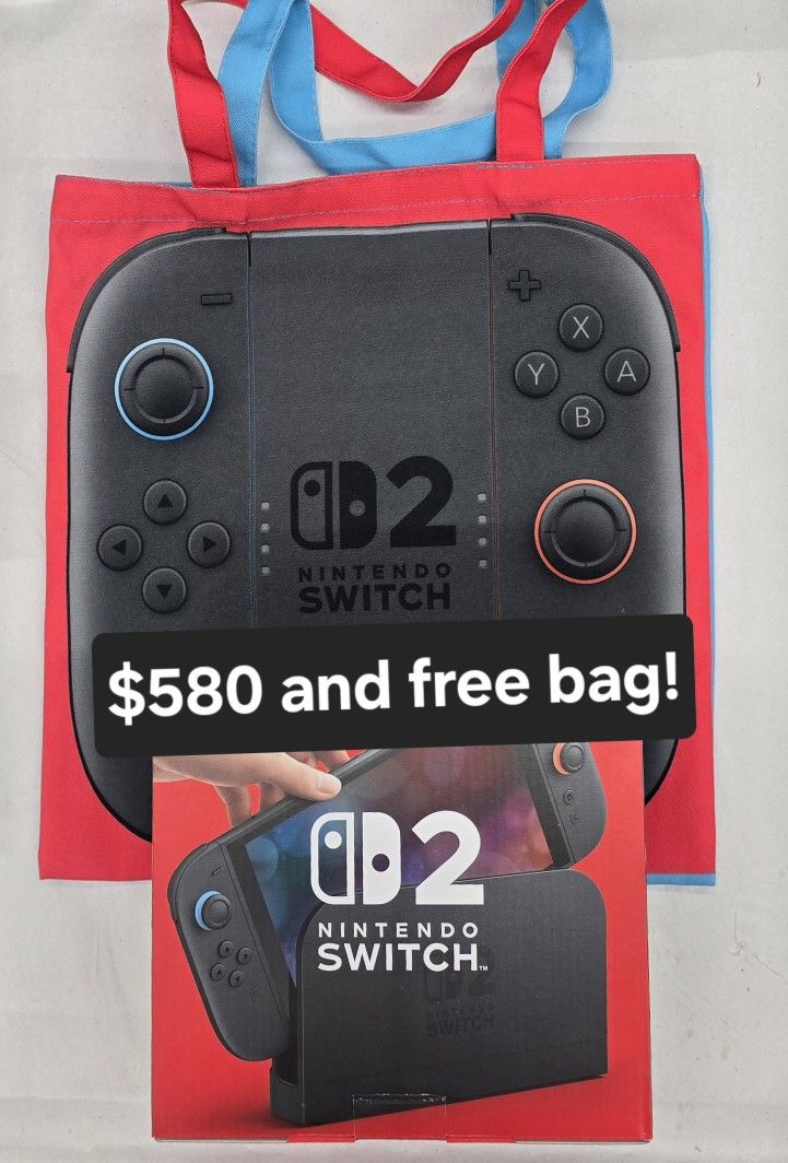Nintendo Switch 2 in hand comes with a free switch 2 bag!