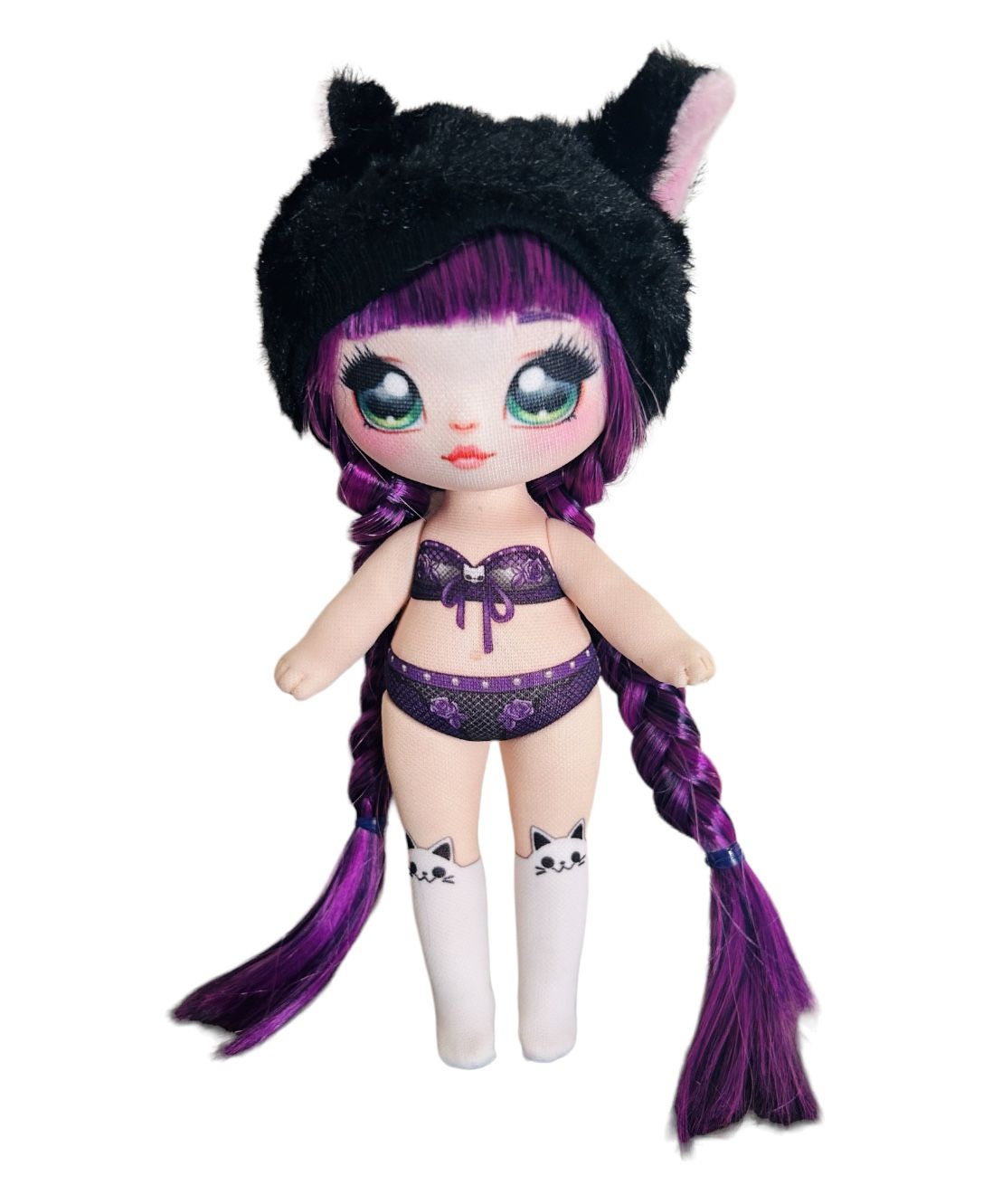 Na Na Na Surprise Doll Purple & Black W/ Kitty Hat