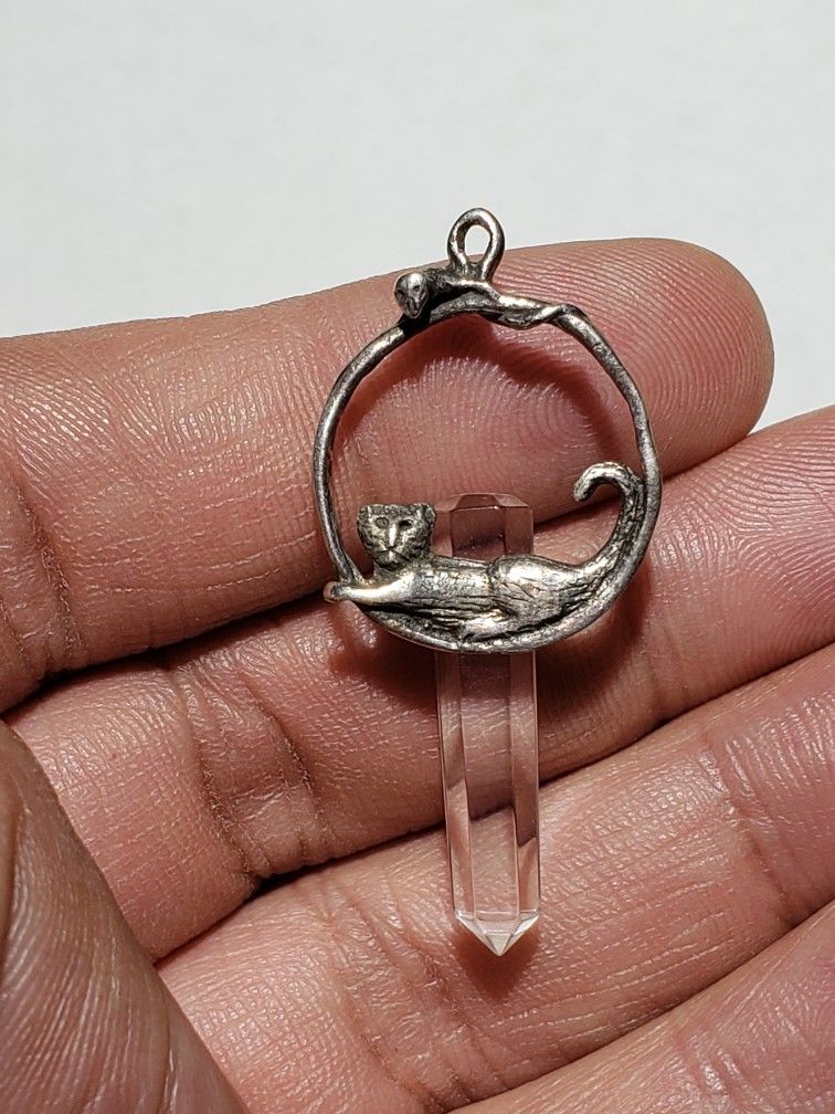 Vintage Sterling Silver Quartz Locket