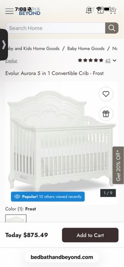 Evolur Aurora 5-in-1 Convertible Crib – Cream White