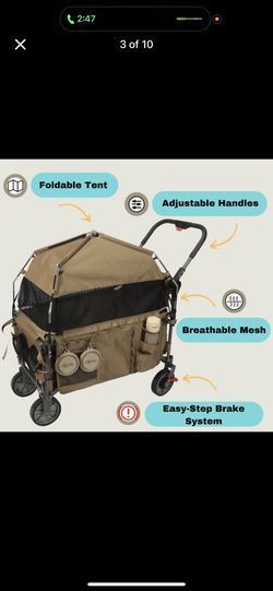 Foldable Pet Wagon with removable Tent-Open Box
