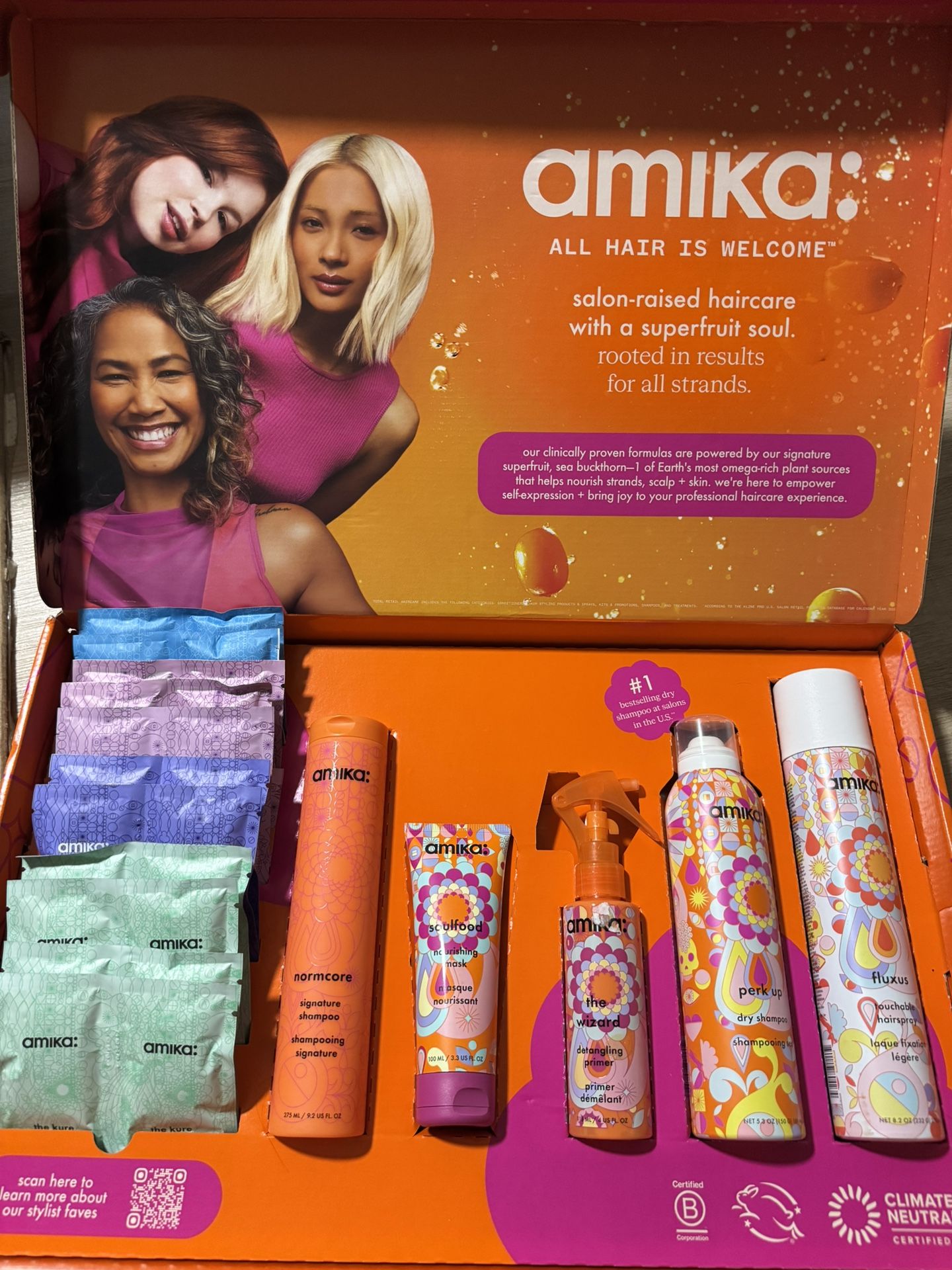 AMIKA: Hair Care All Hair Is Welcome Full Size Gift Box Kit New Full Sealed