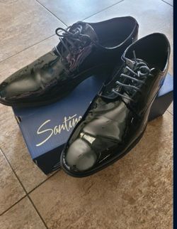 Mens Formal Dress Shoes Patent Leather Shiny Lace