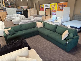 Forest green sectional