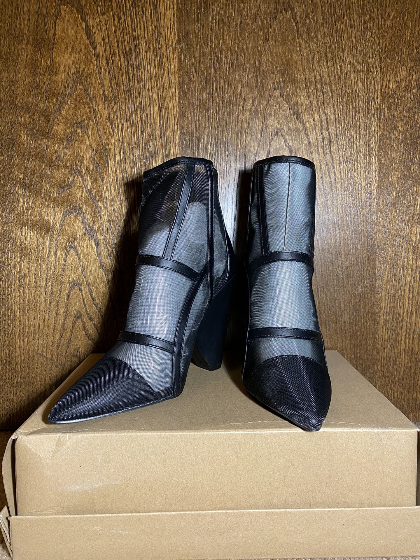 Qupid (Black See Through Booties)
