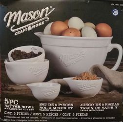 Stoneware Mason 5 Piece Batter Bowl