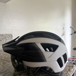 Adult Bike Helmet with Visor and Goggles