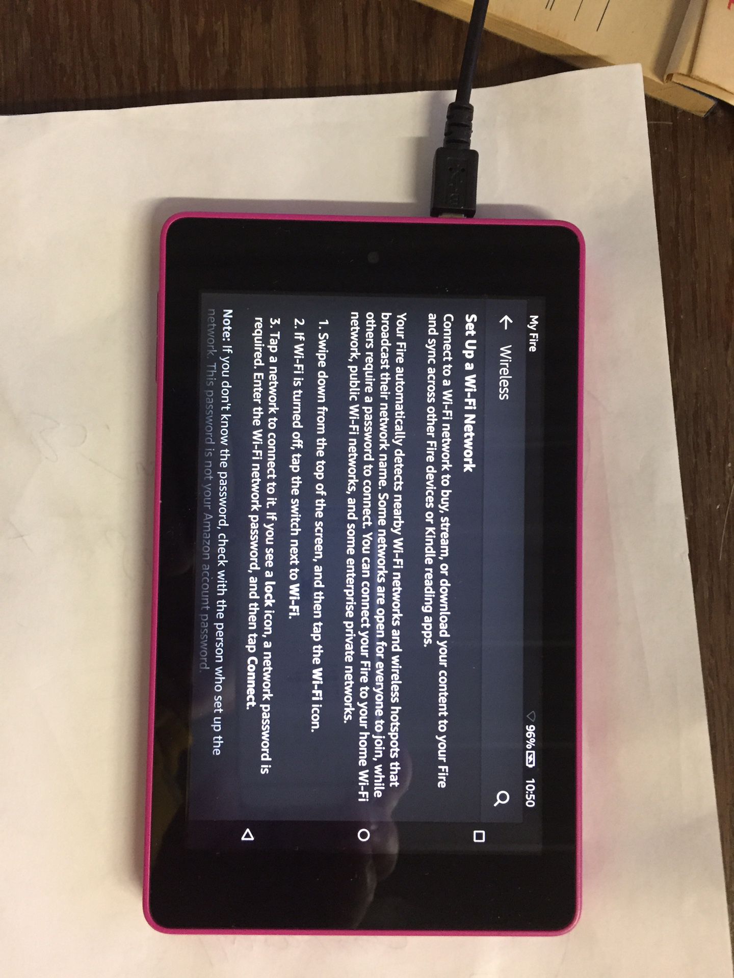 Amazon Kindle Fire HD 6 4th generation pink tablet