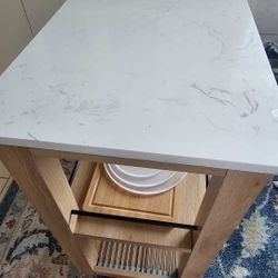 Like New Marble Top Kitchen Cart