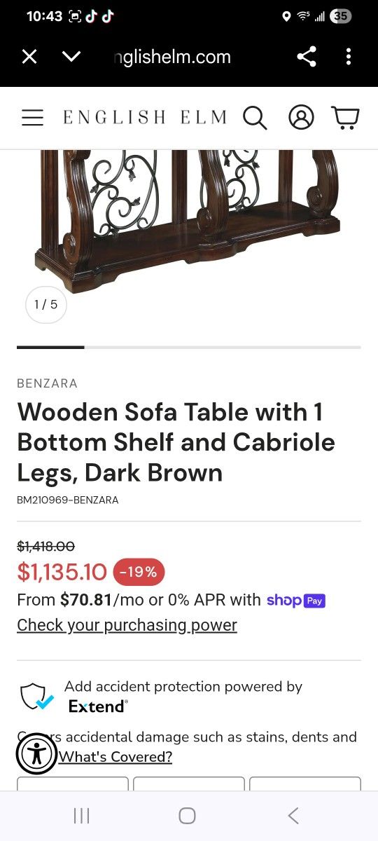 Wooden Sofa Table Ashley Dark Brown
I Have 2 Each one is $800 I buy it$1400
2 are $1600 Used it for a couple of months I want to sell it Because