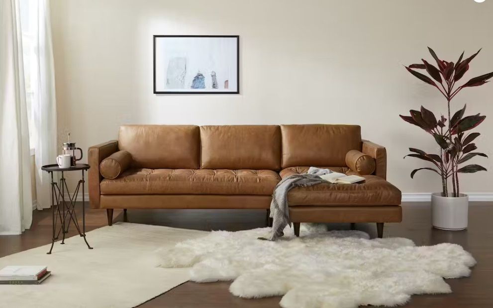 Briar Leather Sectional Sofa with Chaise - Joybird/West Elm