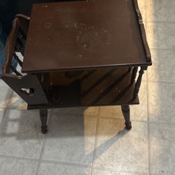 Antique Magazine Rack/End Table