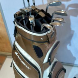 MINT ADAMS Idea A1 Golf Club Set~Driver,3W,4H,5H 6-PW-SW Aldila Women Adams Cart Bag-new Grips