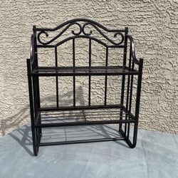 Brown Metal Rack Bathroom Above Toilet Wall Mounted Towel Holder Outdoor Patio Plant 