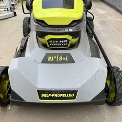 Ryobi 40 volt 3 in 1 self propelled.  Mower and bag only