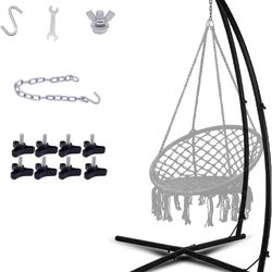 C-Type Hammock Chair Stand,Heavy Duty Steel Solid Hammock Rack Stand,Adjustable Height,for Hanging Chair,Tree Tent,Loungers,Air Porch,Swings,Indoor/Ou