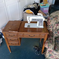Sewing Machine And Cabinet 