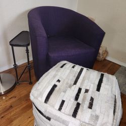 Small Purple Armchair And Ottoman 
