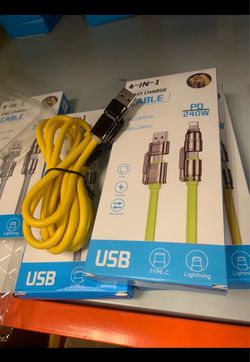 4-in-1 Fast Charge Cable USB Type-C Lightning 240W