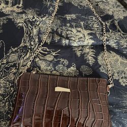 Croc Purse Brown FASHION Nova