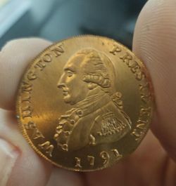 One Cent penny 1791 Washington Large Eagle American numsmatic shiny Vintage Copper Finish Coin Replica non-magnetic rare limited edition