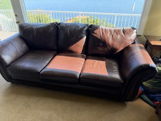 Faux Leather Sleeper Sofa