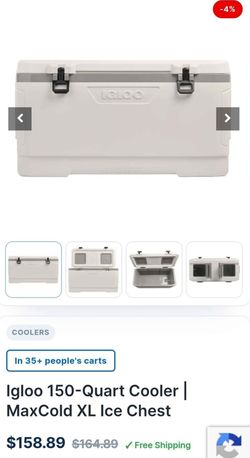 Igloo 150-Quart Cooler | MaxCold XL Ice Chest $130 each or 2 for $250
