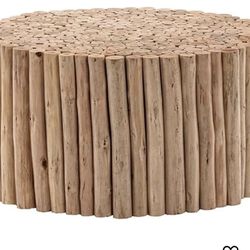 Brand new in box Coffee table made of wood logs. 
