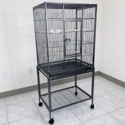 $95 (New) Large 53” bird cage for parakeet parrot cockatiel canary finch lovebird, size 24x17x53” 