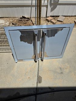 Stainless steel doors.