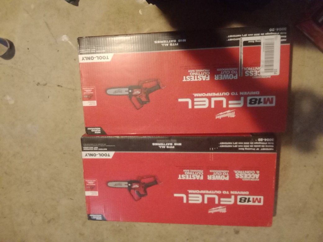 2 BRAND NEW MILWAUKEE M18 FUEL HATCHET PRUNING SAW 