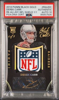 1/1 Derek Carr Rookie NFL shield
