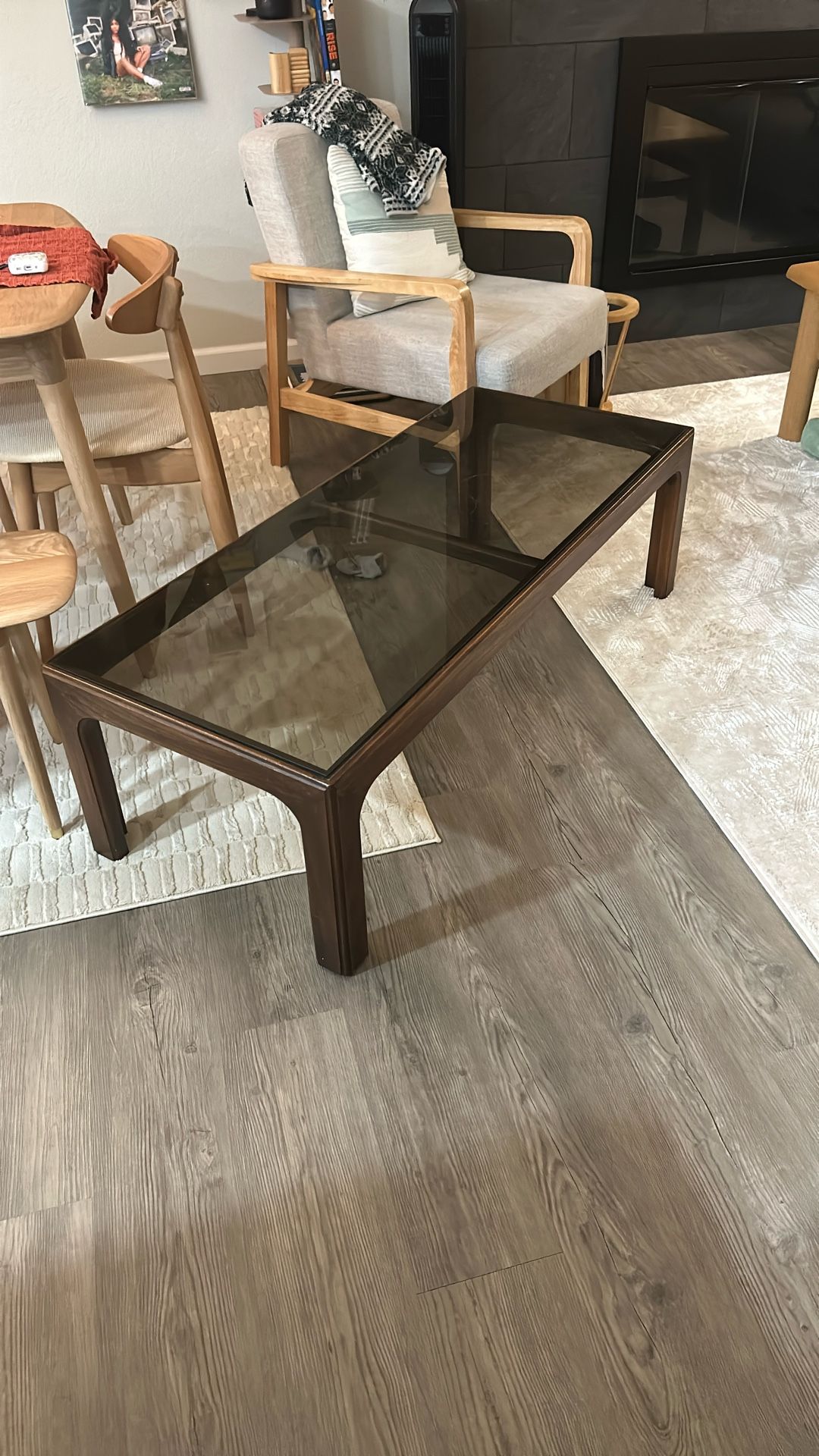 Coffee table With Smoked Glass Top
