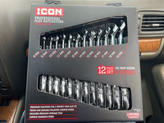 Icon professional flex ratcheting metric wrench set