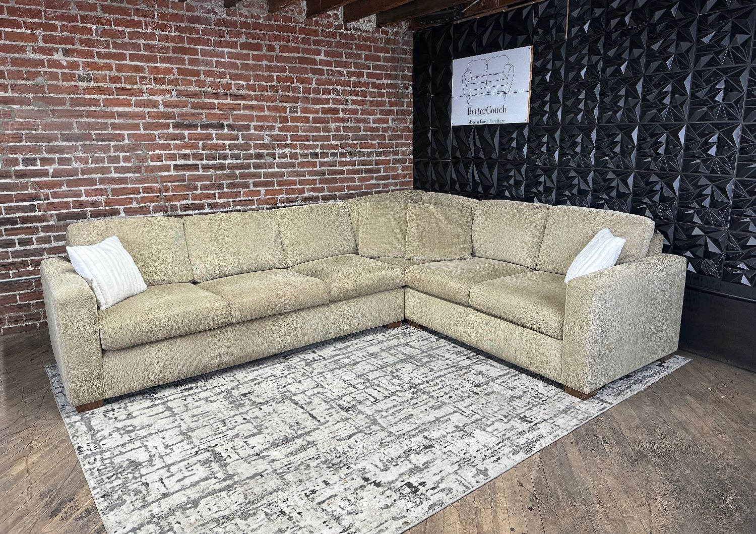 Free Delivery Brown 2pc sectional couch sofa w pull out bed